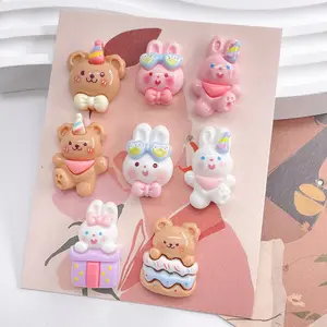 New Bunny Bear Cartoon Resin Accessories Resin Jewelry Pendant Keychain Resin Molds For Decoration