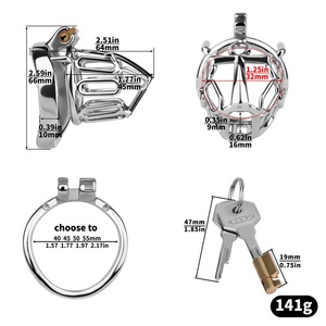 Jaula para Pene de Acero Inoxidable FRRK 304, Dispositivo de Castidad Masculina, Candado Metálico para Pene, Jaula para Pene BDSM, Jaula de Castidad para Hombres - Product Image 6