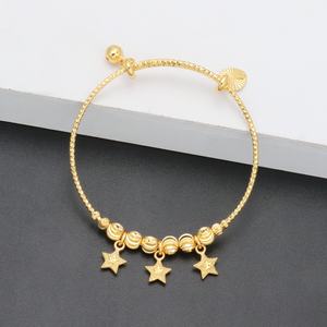 JXX Pulsera Ajustable con Dijes de Corazón y Estrella Colgante para Mujer, Venta al por Mayor, Joyería de Moda - Product Image 3