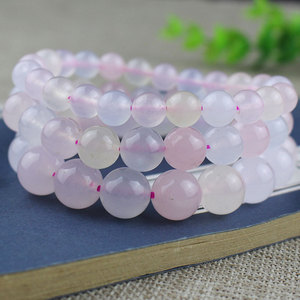 Quartzite Imitation Morganite <b>Bracelet</b> 8MM 10MM 12MM Round Beads Women's Jewelry Gift Crystal Chalcedony Fine <b>Beaded</b> <b>Bracelets</b> - Product Image 1