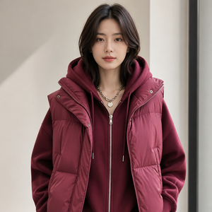 Ensemble veste matelassée et pantalon large pour femme, fermeture éclair, tenue deux pièces, streetwear décontracté, vêtements de détente - Product Image 4