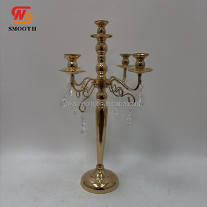 SMOOTH Wedding Event Table Decorations Gold <b>Candle</b> Holders 5-Head Metal Gold <b>Black</b> Candelabra Centerpieces - Product Image 2