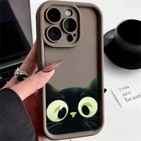 Funda personalizada para iPhone 16 Pro Max con diseño de gatos para parejas, funda protectora suave de dibujos animados para iPhone 17