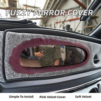 Kit d'accessoires intérieurs pour rétroviseur de voiture, modèle YiShun 004, en peluche rose super douce et mignonne avec strass en verre, vente directe d'usine