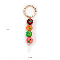 Kleurrijke hars fruit sleutelhanger aardbei perzik persimmon bosbes schattig tas charme hanger voor dames tasdecoratie