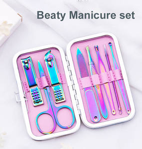 Kit d'outils de soin des ongles arc-en-ciel en titane Portable toilettage filles manucure <span class=keywords><strong>pédicure</strong></span> ensemble avec étui de beauté ensemble de coupe-ongles en vrac - Product Image 6