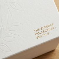 Custom High-End Eco Luxury Paperboard Rigid Gift Box Embossed Texture Ribbon Skincare Candle Packaging Square Shape Customizable