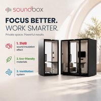 Cabine insonorisée à angle droit pour zone de réception, deux faces vitrées ou une face vitrée avec ventilation et mobilier