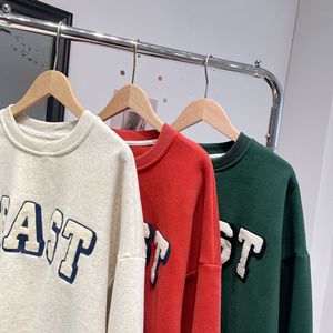 Sudadera con Capucha de Felpa para Hombre, Cuello Redondo, Estilo Casual, con Parches de Chenilla 3D con Logotipo Personalizado, Corte Holgado, Temporada de Primavera, Serigrafía - Product Image 1