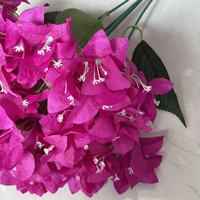 Ranting Bougainvillea Buatan 5 Cabang Dekorasi Pernikahan Luar Ruangan Bunga Sutra Tahan UV Dekorasi Pesta Perayaan Pernikahan