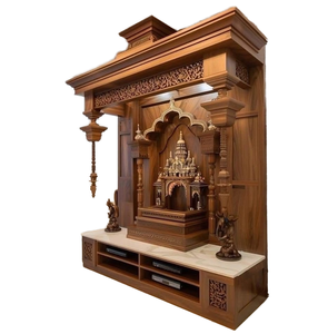 Mueble de Pared de Madera de Estilo Moderno de Mediados de Siglo, Gabinete Decorativo para el Hogar, Estante de Almacenamiento con Diseño Tallado, Características Ecológicas - Product Image 1