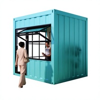 Kiosque de service commercial personnalisé en conteneur, bar à café, avec fenêtre de service et porte vitrée