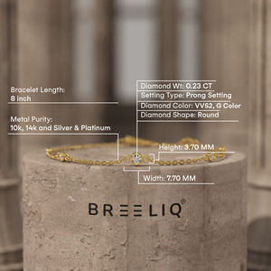 Pulsera de Oro Blanco Sólido de 14K con Diamantes para Mujer, Cadena Delicada con Eslabones de Diamantes, Joyería Minimalista - Product Image 6