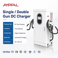 AMPPAL 30kw-120kw Borne de Recharge Rapide Double Pistolet DC pour Véhicules Électriques, Station Commerciale au Sol pour Voitures Électriques