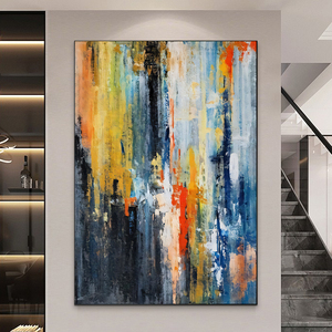 Peinture à l'huile blanche contemporaine personnalisée, art mural pour hôtel et salon, décoration intérieure, taille et couleur personnalisées - Product Image 3
