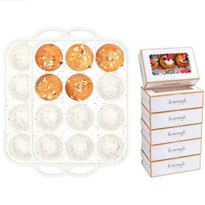 MUYULINS factory 12-cup pan, metal reinforced frame, regular size, with handle, non-stick <b>silicone</b> cake mold - Product Image 1