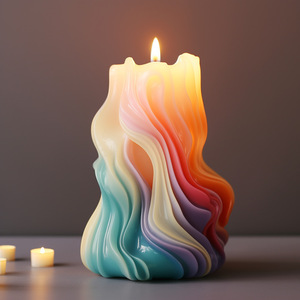 Customizable Silicone Wave Shaped <b>Candle</b> <b>Molds</b> For DIY Scented <b>Candles</b> Transparent White <b>Mold</b> Part Number YTDZ003 - Product Image 3