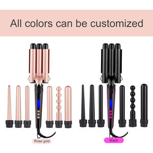 Fer à boucler 5 en 1 - Kit professionnel de fer à boucler rotatif à 3 barils et de fer à onduler pour coiffure - Product Image 2