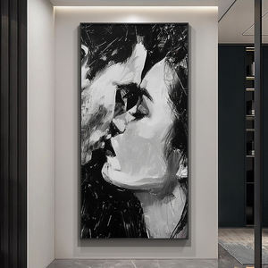 Beso pintura al óleo abstracta para porche <span class=keywords><strong>Mural</strong></span> decorativo para puerta <span class=keywords><strong>de</strong></span> entrada pasillo viento personaje dormitorio pinturas - Product Image 1