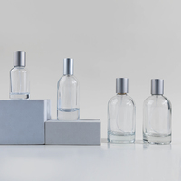 Botol Parfum Kosong Isi Ulang Bentuk Bulat Kaca Buram Mewah Ukuran 30ml 50ml dengan Tutup Sekrup Bambu dan Sablon