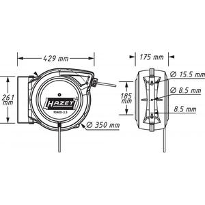 HAZET - 9040D-2.5 Enrouleur de câble-OUTILS DE CÂBLAGE EAN 4000896214631 - Product Image 2