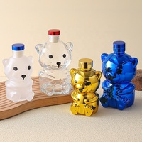 Vente en gros Bouteilles d'arôme vides colorées en forme d'ours 16oz 500 ml Bouteilles en verre diffuses Reed avec couvercle en liège