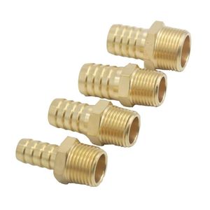 Raccord mâle hexagonal en laiton pour tuyau, finition sablée, connecteur de tube d'alimentation en eau, norme BSP, forgé - Product Image 1