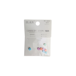 Perline di conchiglia Ilan da 6 mm multicolori per artigianato fai da te, 8 pezzi - Product Image 1