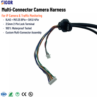 Kabel Harness Kamera IP Khusus MX1.25 8Pin RJ45 Tahan Air untuk Peralatan Keamanan Pemantauan Lalu Lintas Luar Ruangan