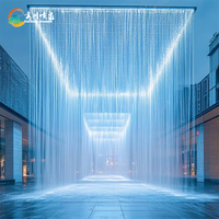 Fontaine d'extérieur en pierre avec cascade, équipement de piscine, spectacles lumineux musicaux extérieurs à changement de couleur, vente chaude