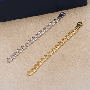 DIY Accessories S925 Silver 5cm Water Drop Tail Chain <b>Extension</b> Gold Plated Adjustable 6071 Plated Pearl Jewelry 3mm Size <b>Bead</b> - Product Image 2