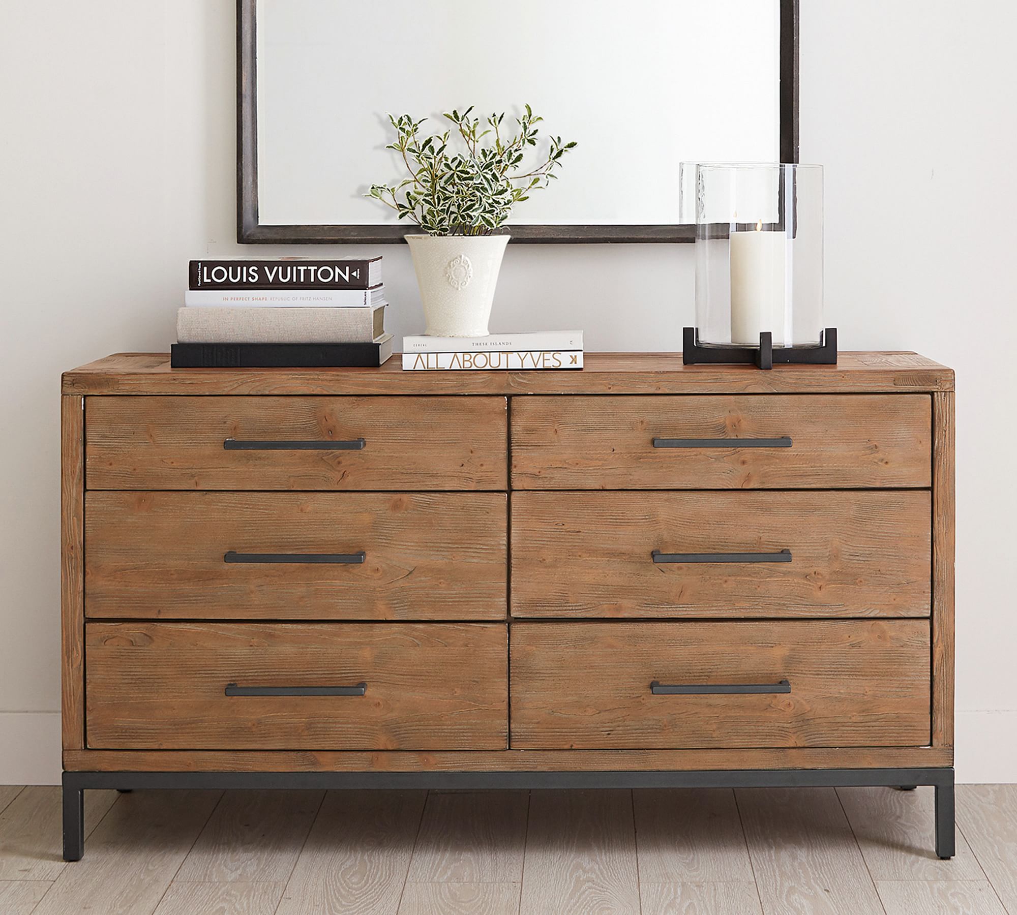 dresser set bedroom furniture oak 6-drawer wider dresser