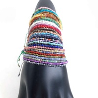 Bracelet ajustable en perles naturelles brillantes de 2 mm, en cristal, quartz, corail et zircon, idéal pour homme et femme, cadeau de fête, vente en gros