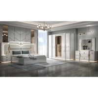 Juego de Muebles de Dormitorio de Lujo Completo Turco al por Mayor, Almacenamiento para el Hogar, Cama Doble, Estructura de Madera, Tamaño King, Juego de Muebles de Dormitorio Modernos