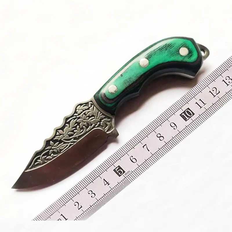 Fruit Knife For Kitchen Outdoor Camping Stainless Steel Knife Leather Sheath Self-defense Wilderness Survival Knife