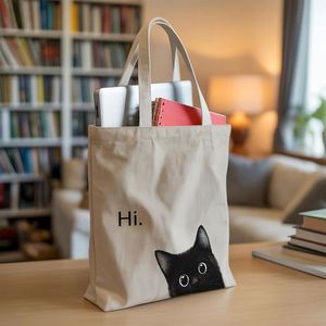 Cadeaux pour les Amoureux des Animaux, Sac Cabas en Toile Grande Capacité pour l'Été, Design Esthétique Chiens & Chats pour Femmes - Product Image 6