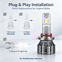 Ampoule de phare de voiture LED V20 mini format H7 H4 H11 6000K blanc froid, dissipateur thermique en aluminium, IP67, éclairage LED pour voiture