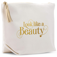 Pochette à maquillage pour Halloween avec logo personnalisé, vierge, en toile de coton, sacs à cosmétiques réutilisables avec fermeture éclair et logo