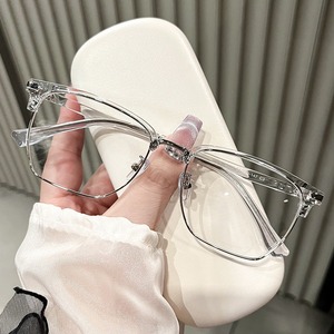 Semi-Rimless Rectangle <b>Eyeglasses</b> <b>Frames</b> 8023 Anti Blue Light Men Lightweight Half <b>Frame</b> TR90 Glasses - Product Image 3