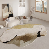 Alfombra Moderna Abstracta Resistente a las Manchas, Antideslizante, Diseño Wabi-Sabi Personalizado, Formas Irregulares Novedosas, Alfombra para Sala de Estar o Dormitorio