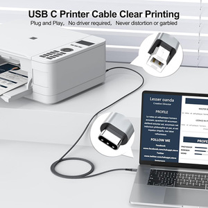 Type C To <b>Usb</b> Printer Data <b>Cable</b> 0.3M 1M 2M 3M Length Copper Wire Nickel Plating Fast <b>Charging</b> For Laptop Keyboard - Product Image 2