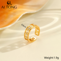 Bagues dorées colorées personnalisables en gros pour femmes, bijoux ajustables amusants, tendance, mignons, motif fleur et sourire, pour le quotidien, les cadeaux et les fêtes