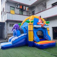 Château gonflable commercial avec toboggan, aire de jeux extérieure pour enfants, idéal pour les fêtes