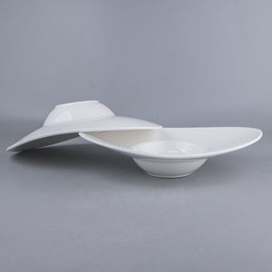 Assiette à pâtes en céramique blanche pure, porcelaine italienne, soucoupe, <span class=keywords><strong>chapeau</strong></span> <span class=keywords><strong>de</strong></span> <span class=keywords><strong>paille</strong></span>, bol à soupe occidental, vaisselle <span class=keywords><strong>de</strong></span> restaurant - Product Image 4