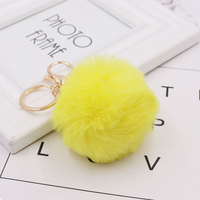 Porte-clés Pompon en Fausse Fourrure de Lapin Rex, Peluche Tendance pour Femme, Breloque de Sac, Ornement, Accessoires de Bijouterie – Vente en Gros