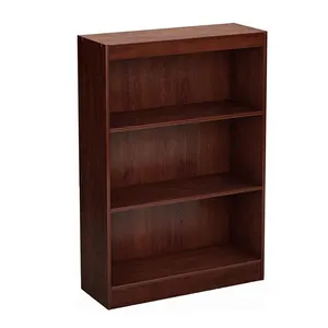 buch regal arranger Suppliers-Modern Wooden Self-Contained Complete 3-Shelf Storage Bookcase Office Room Storage Rack Home Office Furniture