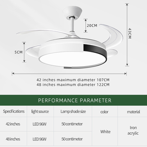 <span class=keywords><strong>Ventilateur</strong></span> de plafond <span class=keywords><strong>LED</strong></span> moderne avec télécommande, 3 changements de couleur, éclairage pour la maison et le bureau - Product Image 3