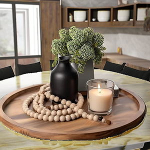 Handcrafted Acacia Wooden <b>Indian</b> Crafted <b>Serving</b> Tray Slim Luxury Design for Home Kitchen Desk Use Eco-Friendly Dishwasher Safe - Product Image 2