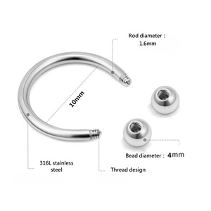 <span class=keywords><strong>Anneau</strong></span> de nez en acier inoxydable Piercings de nez Helix <span class=keywords><strong>Piercing</strong></span> d'<span class=keywords><strong>oreille</strong></span> Femmes Hommes Anneaux de septum Bijoux de <span class=keywords><strong>piercing</strong></span> corporel - Product Image 6