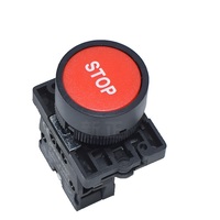 Interrupteur à bouton-poussoir XB2 12-600V, démarrage et arrêt instantanés, tête ronde plate avec symbole